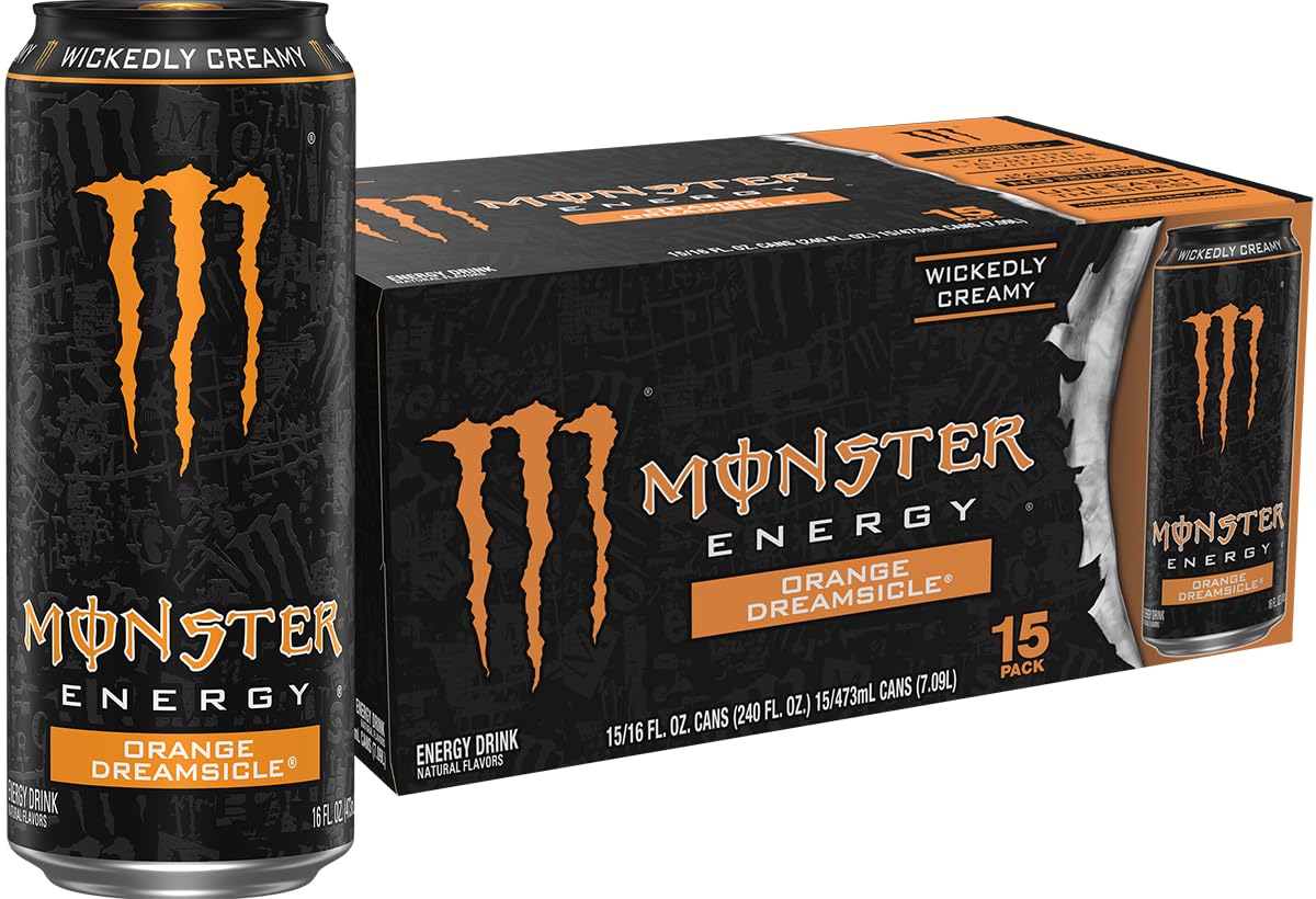 Monster lata frontal Orange Dreamsicle mostrando diseño y color vibrante