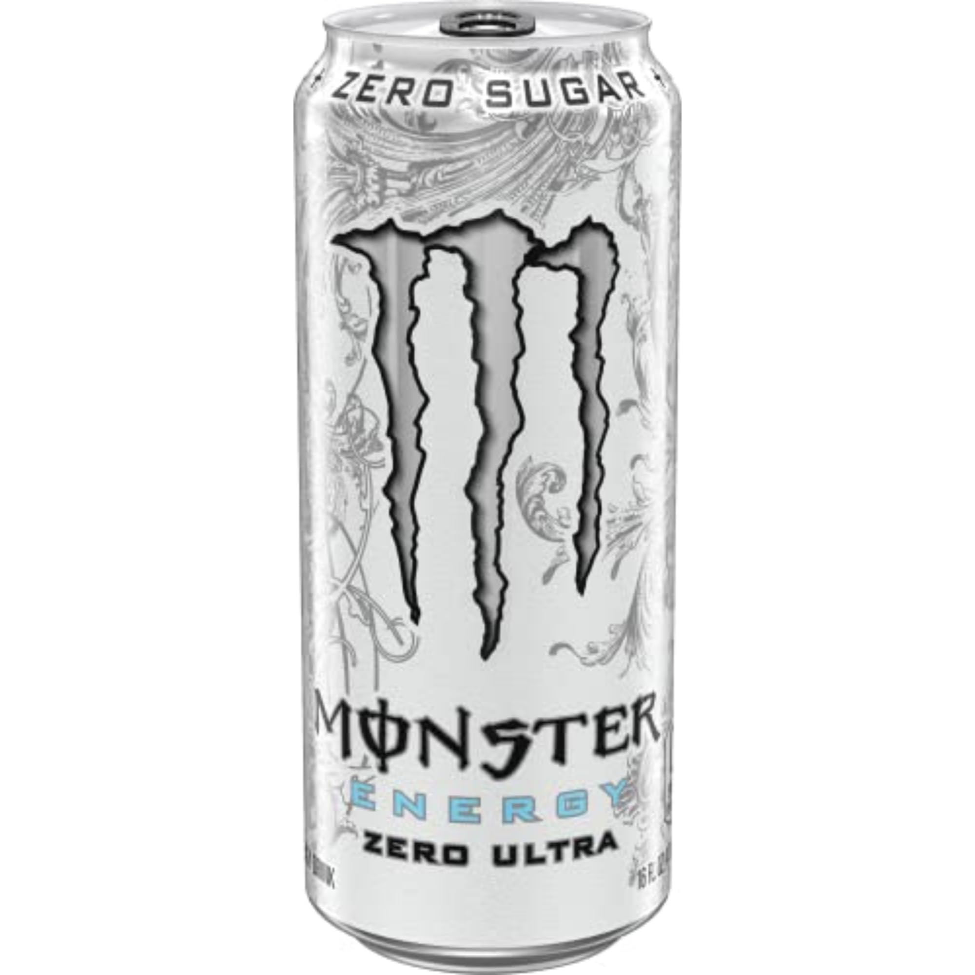 Lata de Monster Zero Ultra en mano, indicando tamaño práctico y energía sin azúcar
