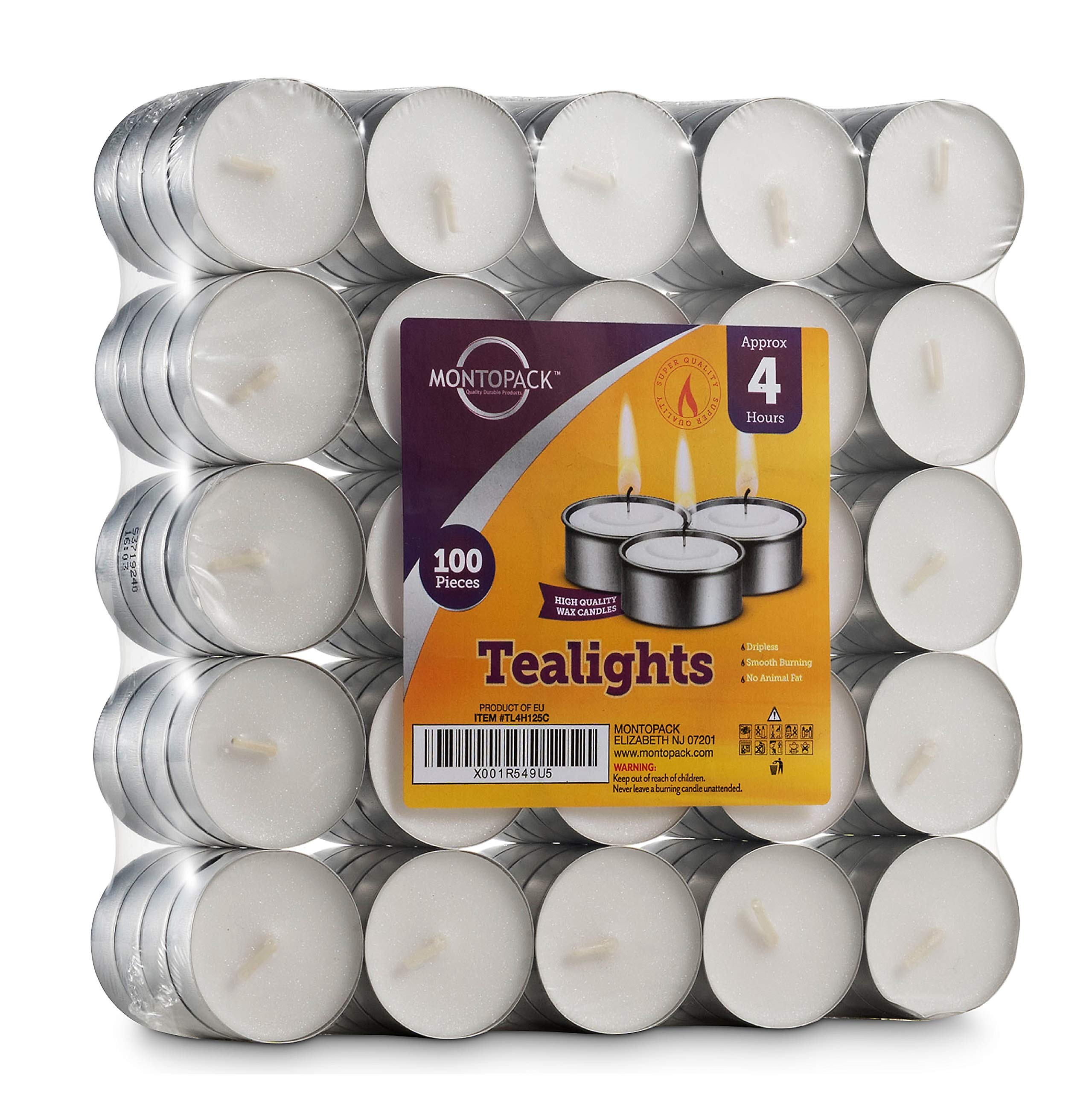 MontoPack paquete de 100 velas para eventos y uso prolongado
