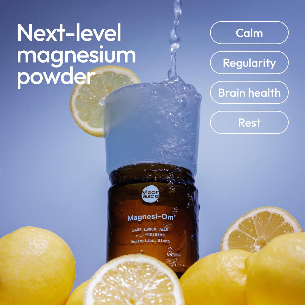 Moon Juice cóctel sin alcohol con Magnesi-Om recomendada para noches relajadas