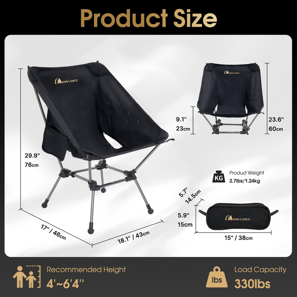 MOON LENCE silla plegada dentro de mochila, fácil transporte