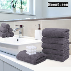 MOONQUEEN primer plano de microfibra coral velvet, tacto suave y absorbente