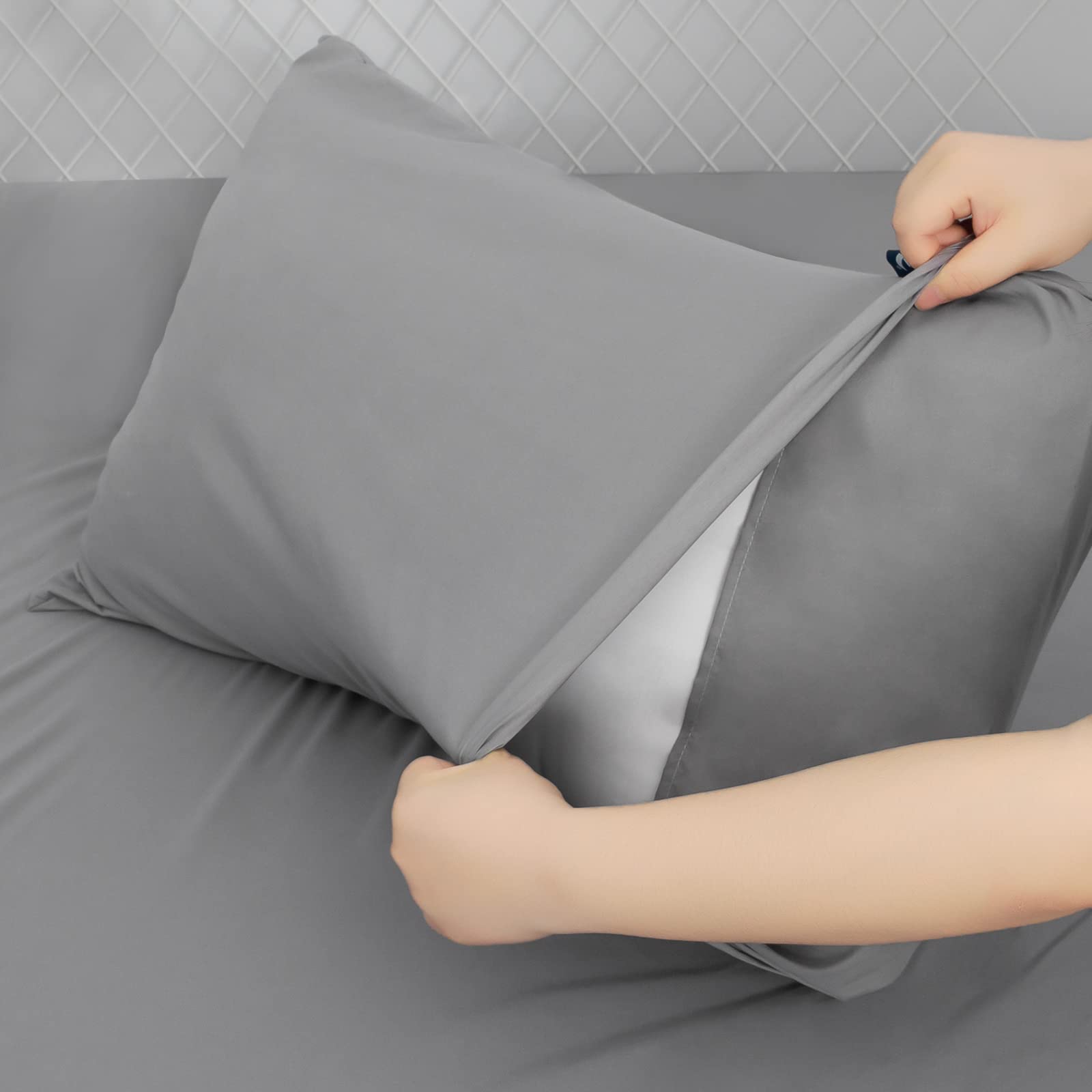 Moonsea ilustración comparativa de profundidad 16 a 24 pulgadas, ajuste extra profundo claro