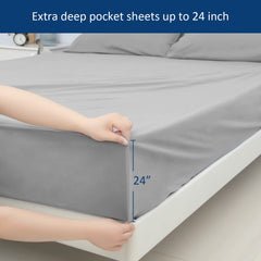 Moonsea sábana ajustada sobre colchón inflable con topper, ajuste seguro y sin arrugas