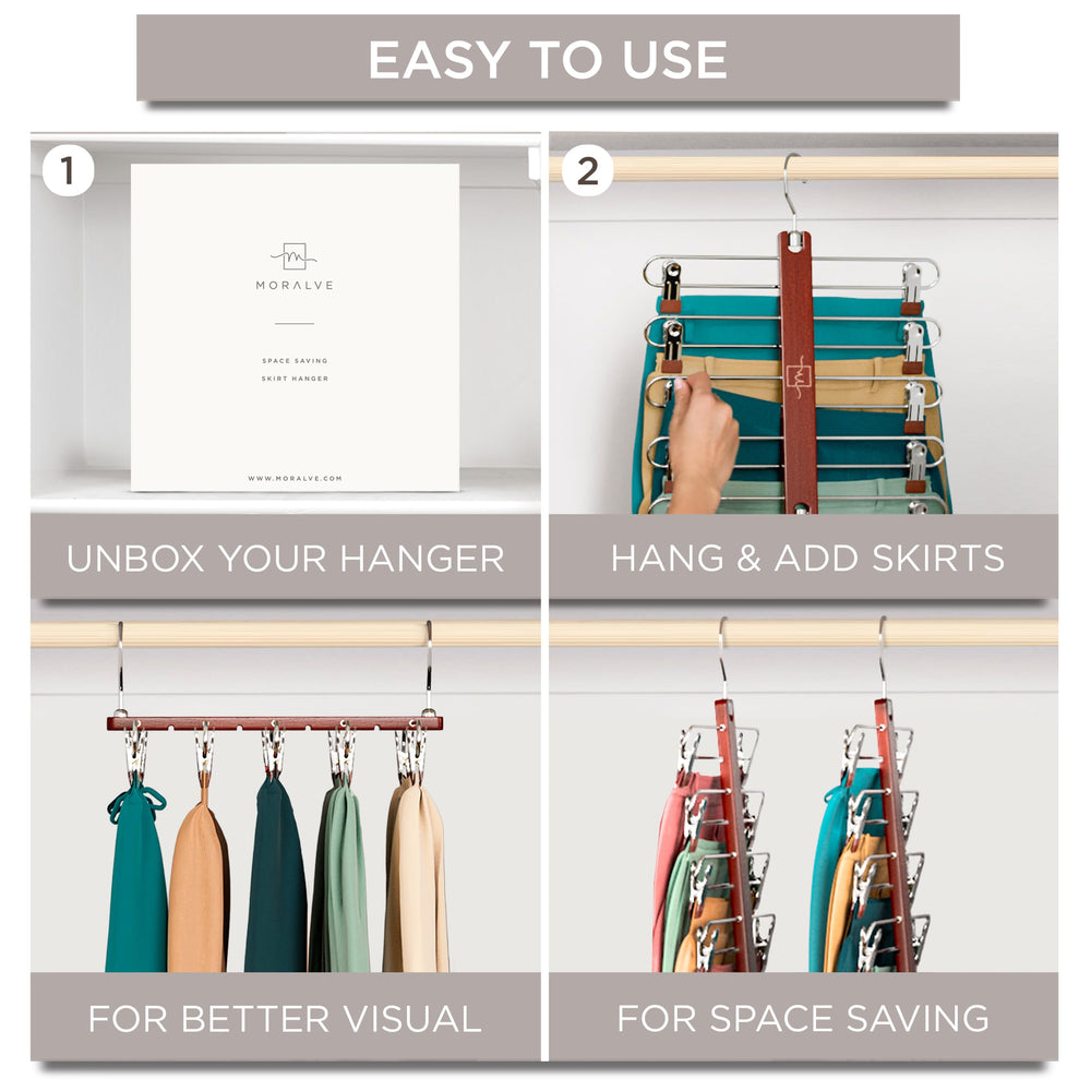 MORALVE in a bedroom closet demonstrating neat organization and visual calm