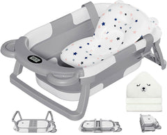 MoreFeel bañera frontal plegable mostrando estabilidad y ahorro de espacio