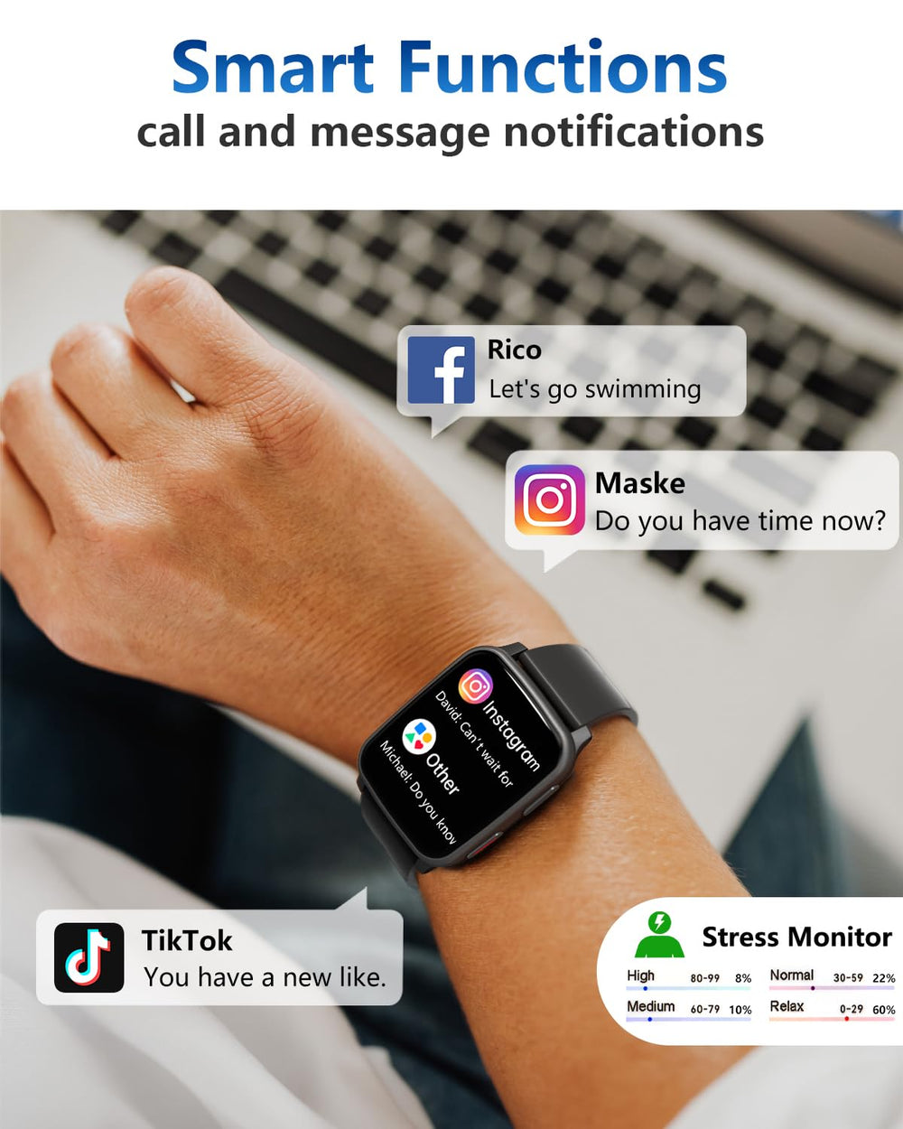 MorePro mostrando notificaciones en pantalla, evita sacar el móvil