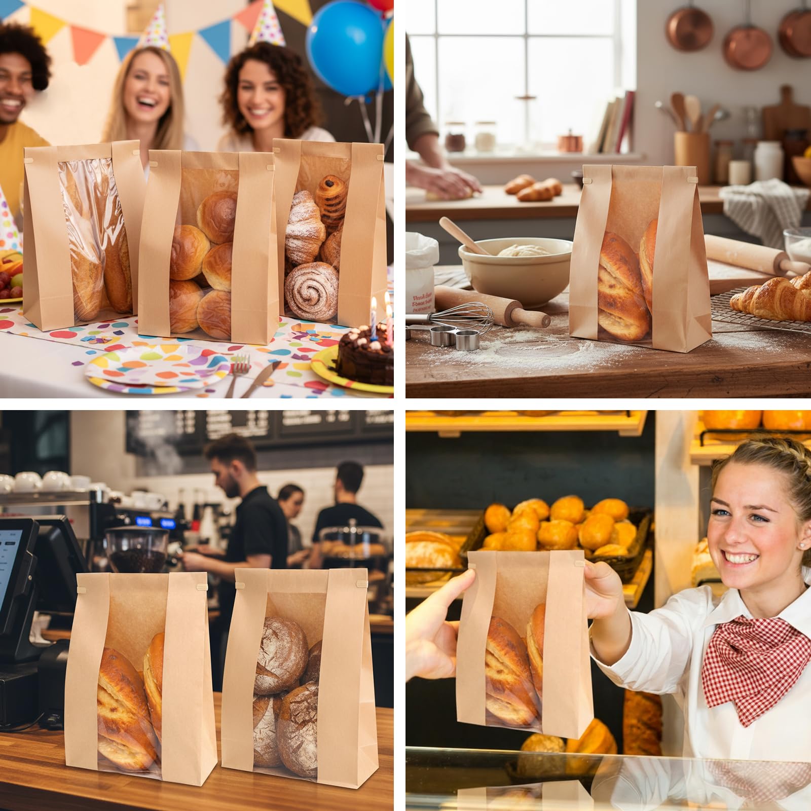 Escena en mercado con bolsas Moretoes en exhibición que mejora la venta por impulso