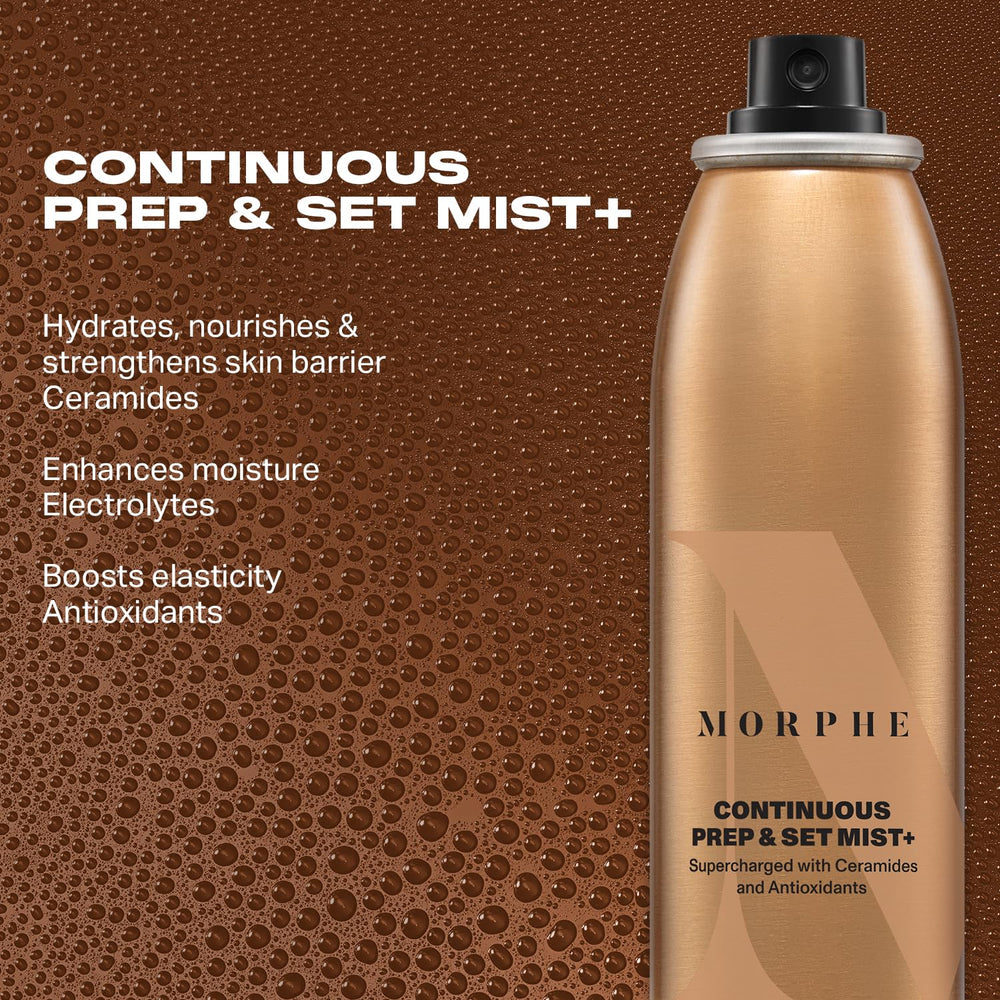 MORPHE spray aplicado sobre rostro demostrando preparación y fijación
