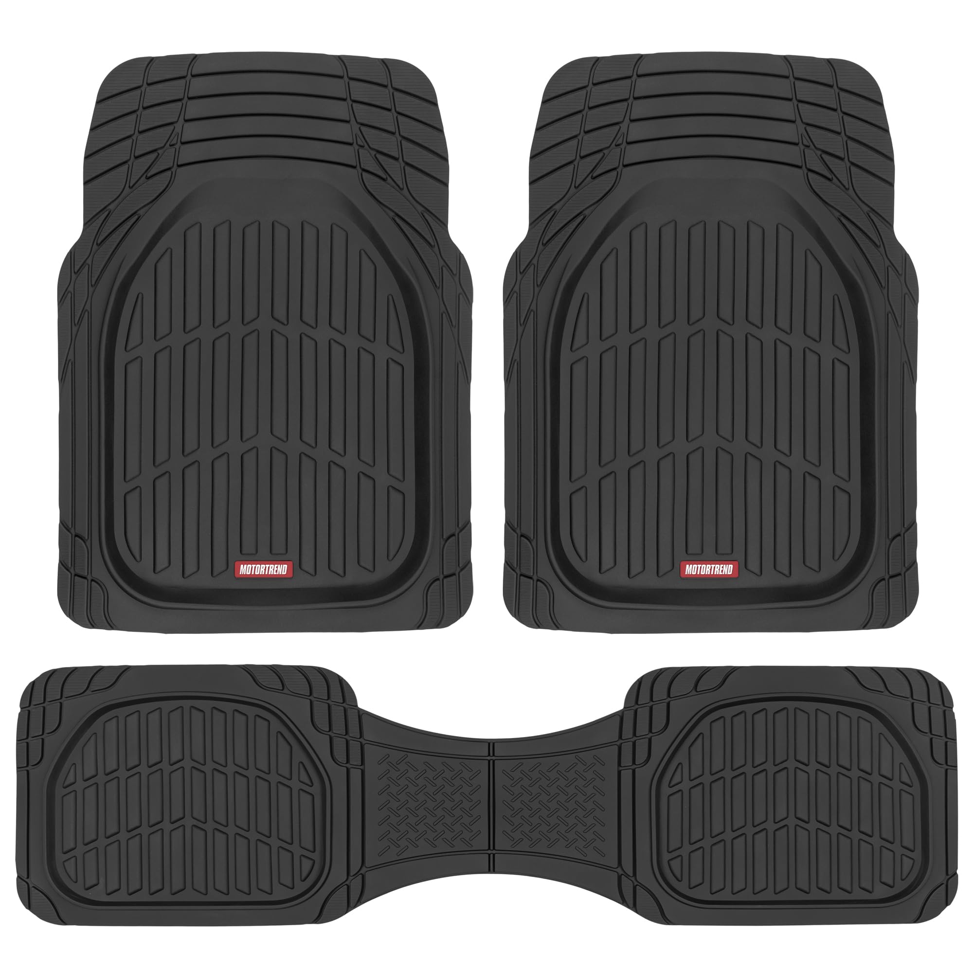 Motor Trend alfombrilla frontal instalada protegiendo suelo del coche