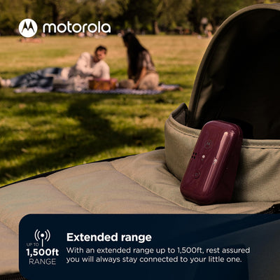 motorola nursery accessories and box contents showing included items for quick setup benefit