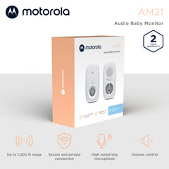 Motorola Nursery AM21 detalle del micrófono que capta sonidos suaves para detección de llanto