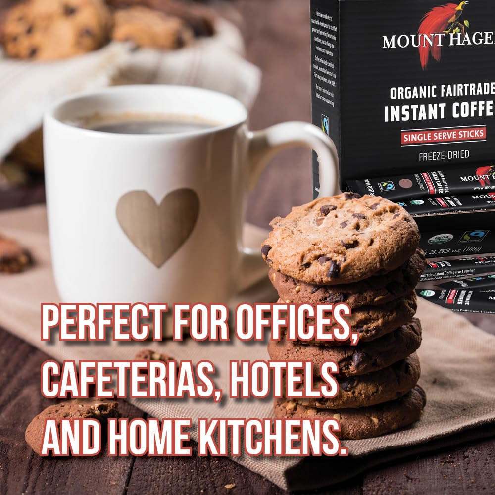 Mount Hagen sobres junto a mochila en viaje, café fiable fuera de casa