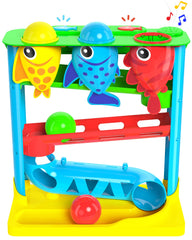 Move2Play front view showing colorful fish and buttons, encourages interactive play