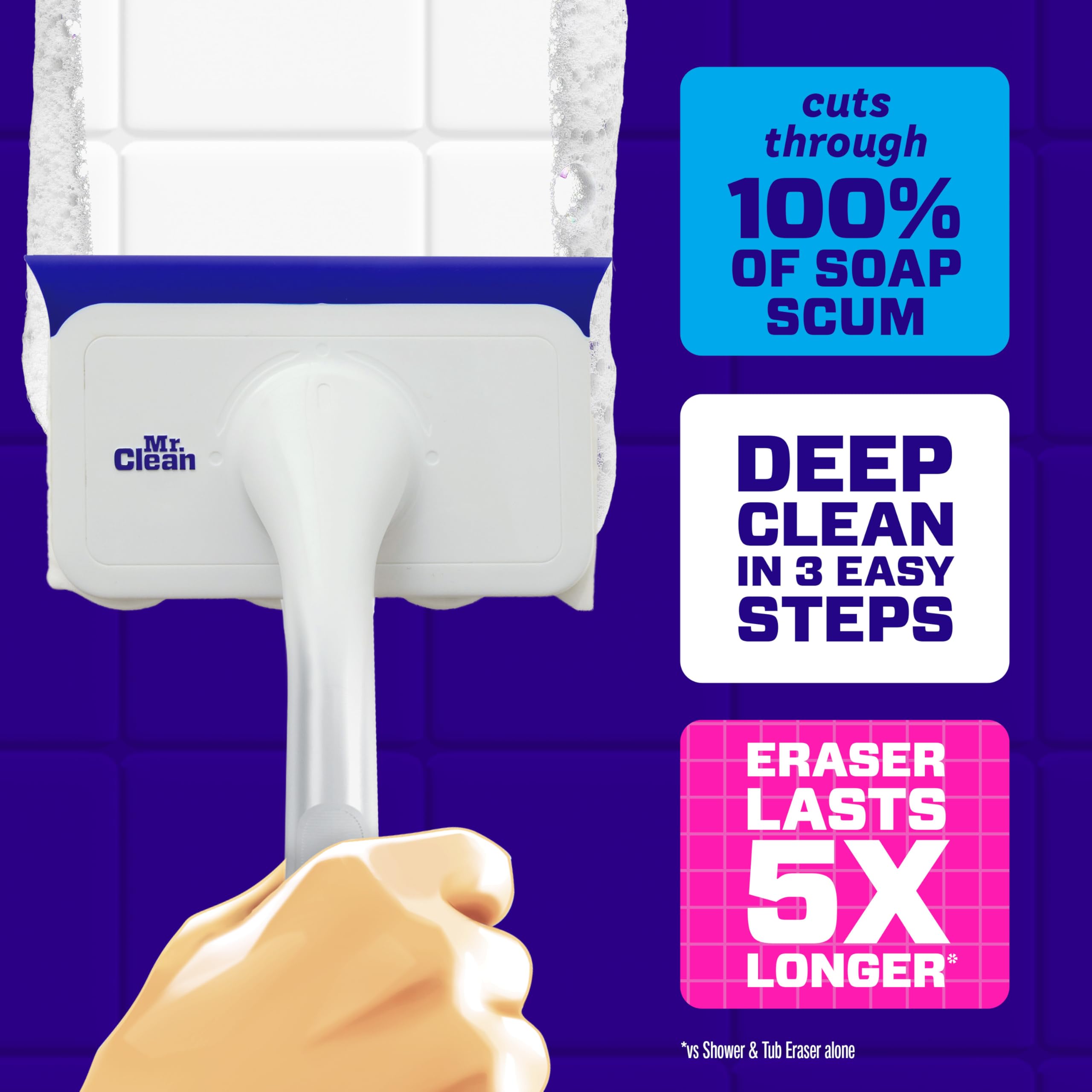 Mr. Clean textura de la Magic Eraser espumosa para eliminar jabón y suciedad