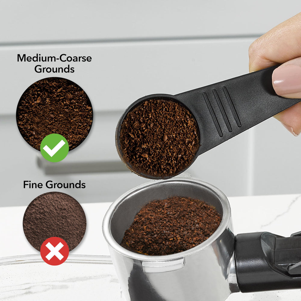 Mr. Coffee in kitchen lifestyle making cappuccino quickly for family mornings
