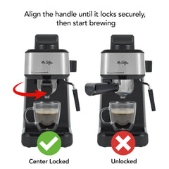 Mr. Coffee stainless frothing pitcher included for precise steaming and pouring