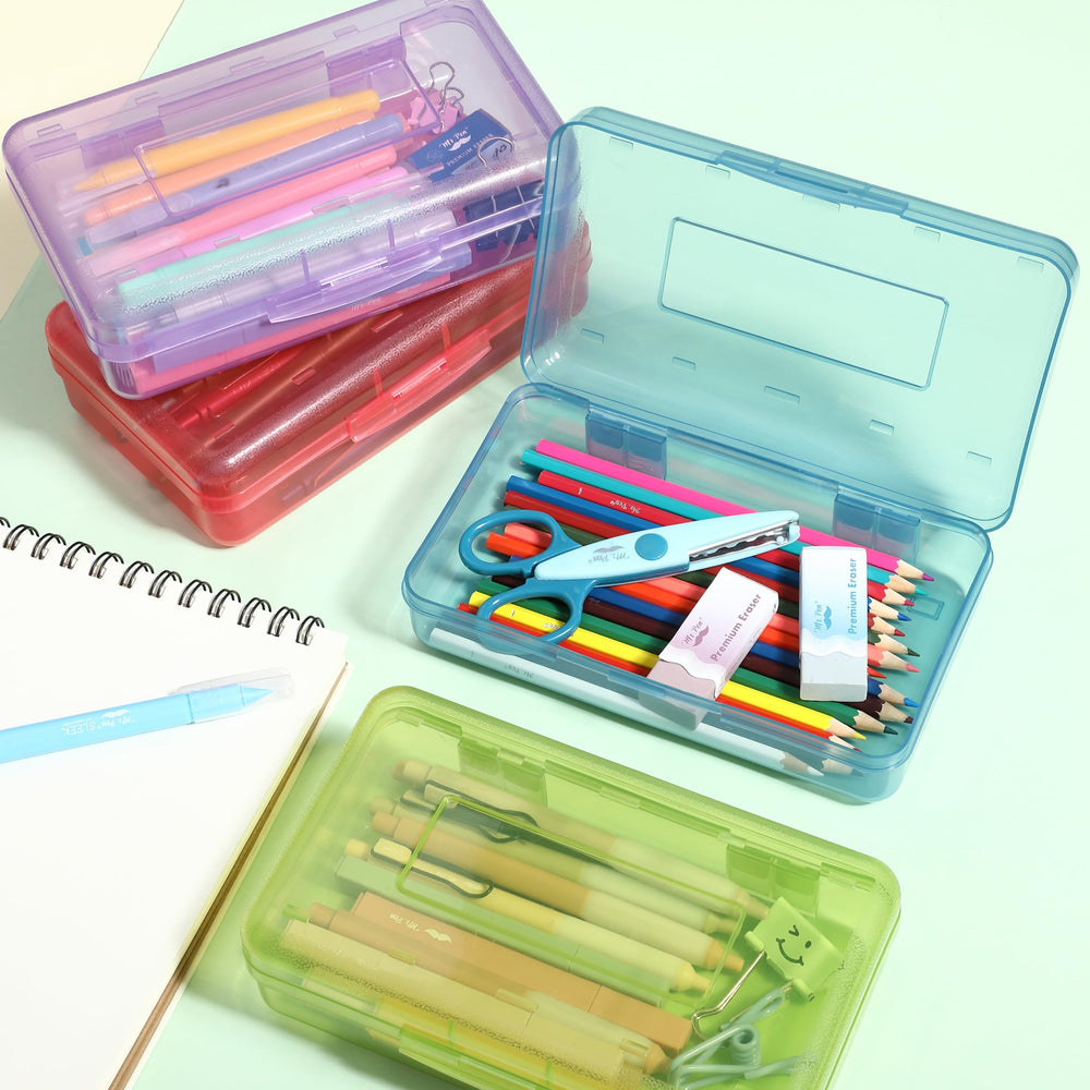 Mr. Pen box in hand showing compact size and portability for students