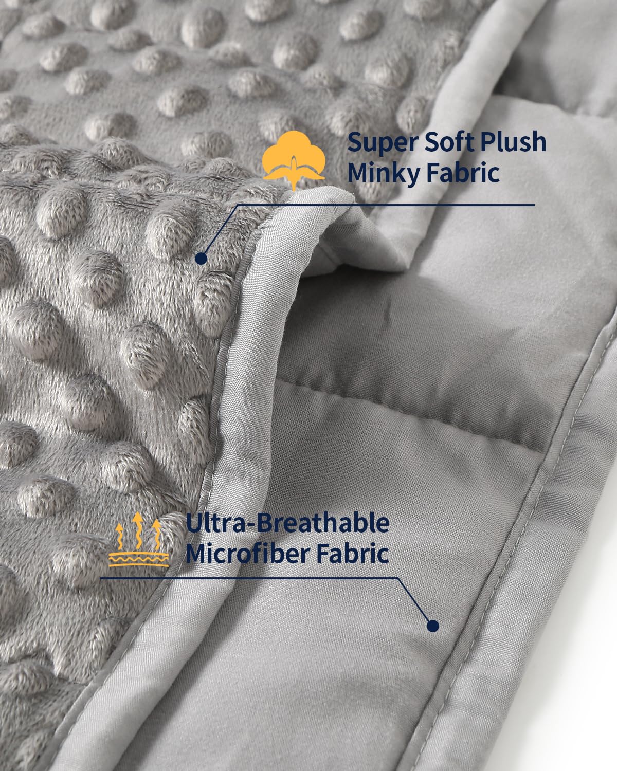 Mr. Sandman blanket laid on bed showing full coverage and cozy benefit
