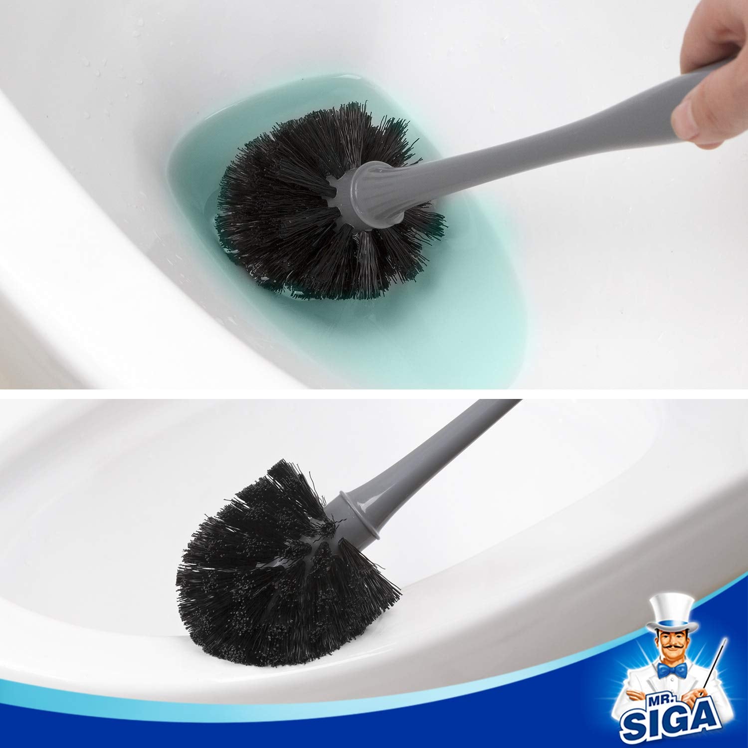 MR.SIGA brush cleaning under rim demonstrating targeted cleaning benefit