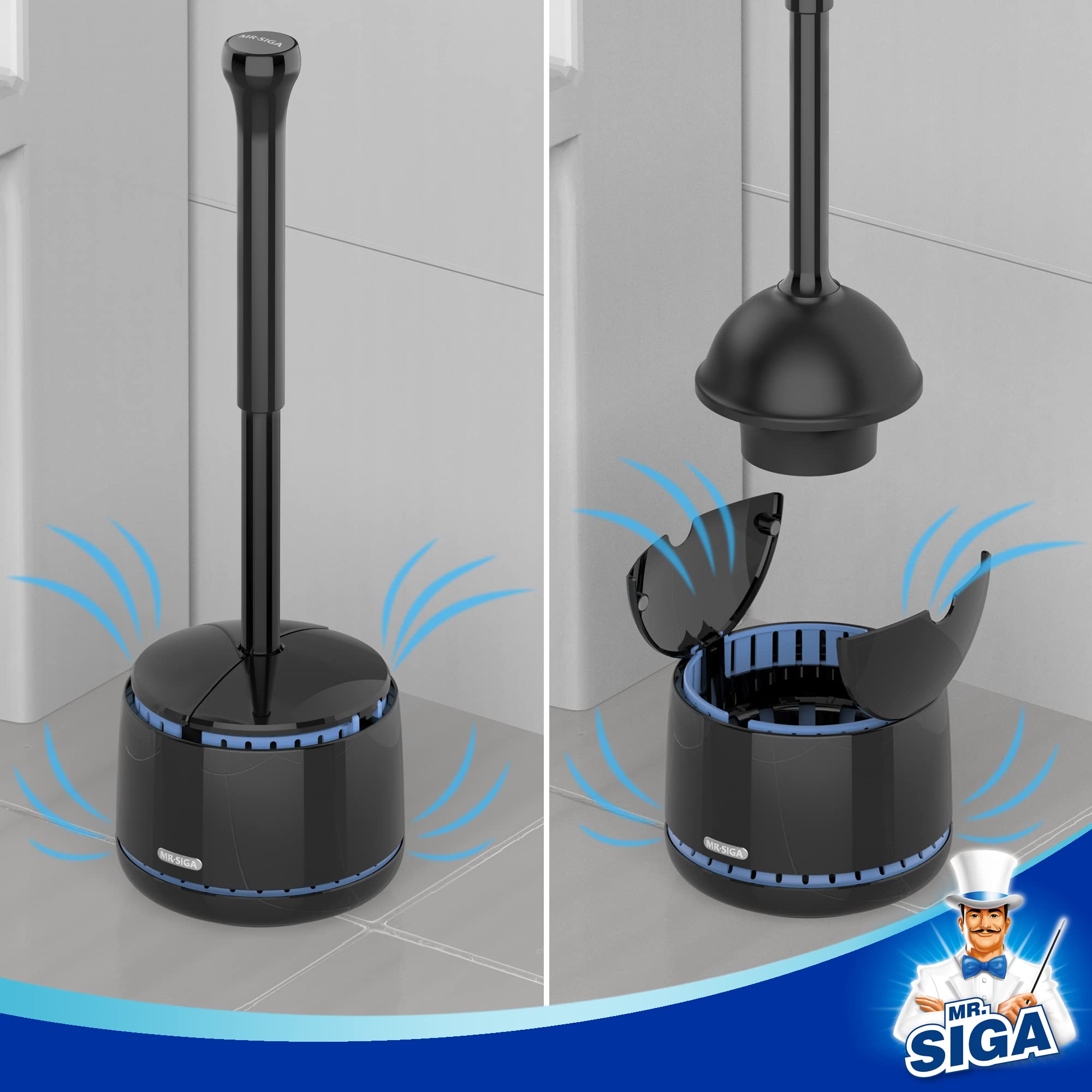 MR.SIGA comparación de tamaño junto al inodoro, ajuste compacto