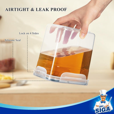 MR.SIGA close-up silicone seal on lid highlighting airtight freshness benefit