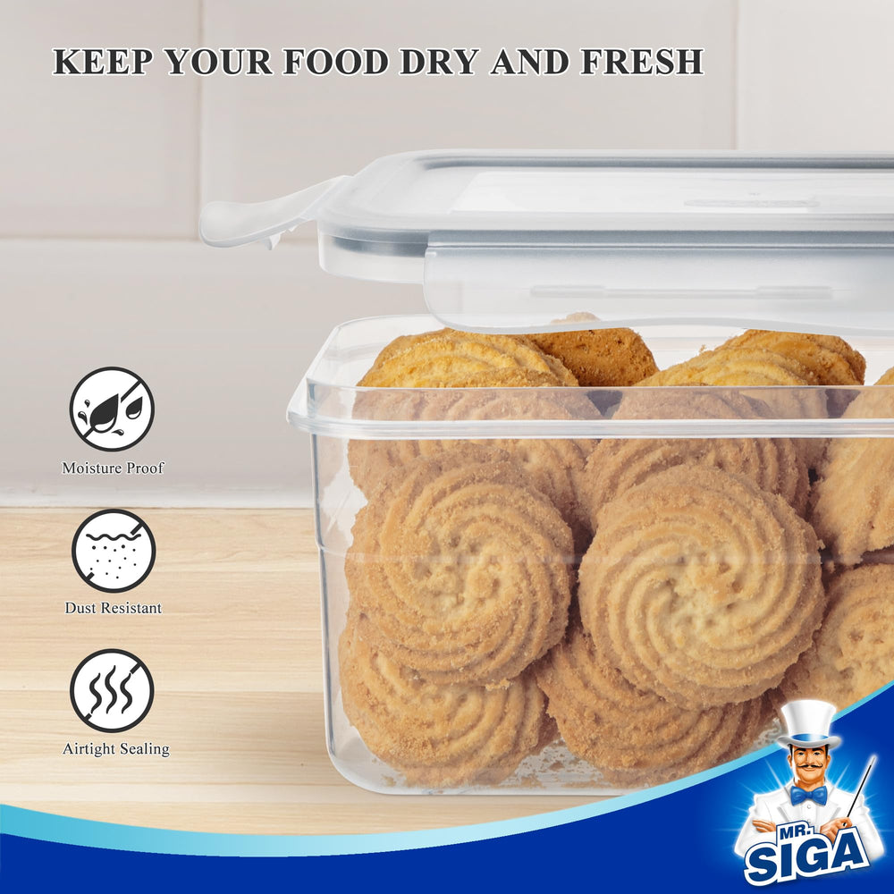 MR.SIGA stacked containers in pantry saving shelf space and improving accessibility