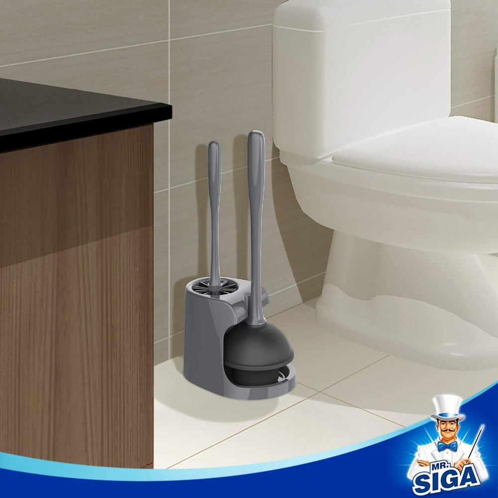 MR.SIGA desatascando un inodoro en uso para mostrar eficacia práctica