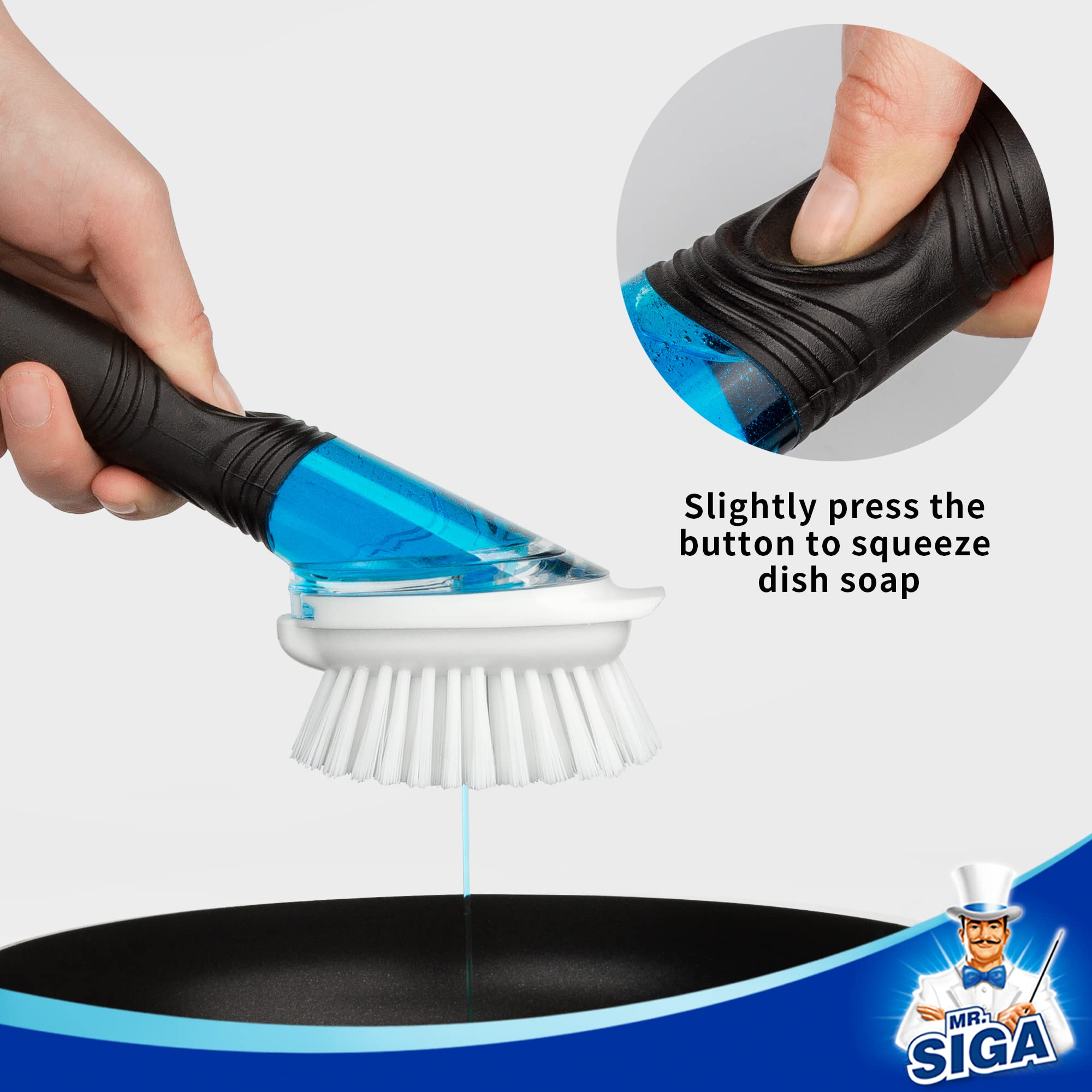 MR.SIGA recambio en uso limpiando sartén antiadherente sin rayar