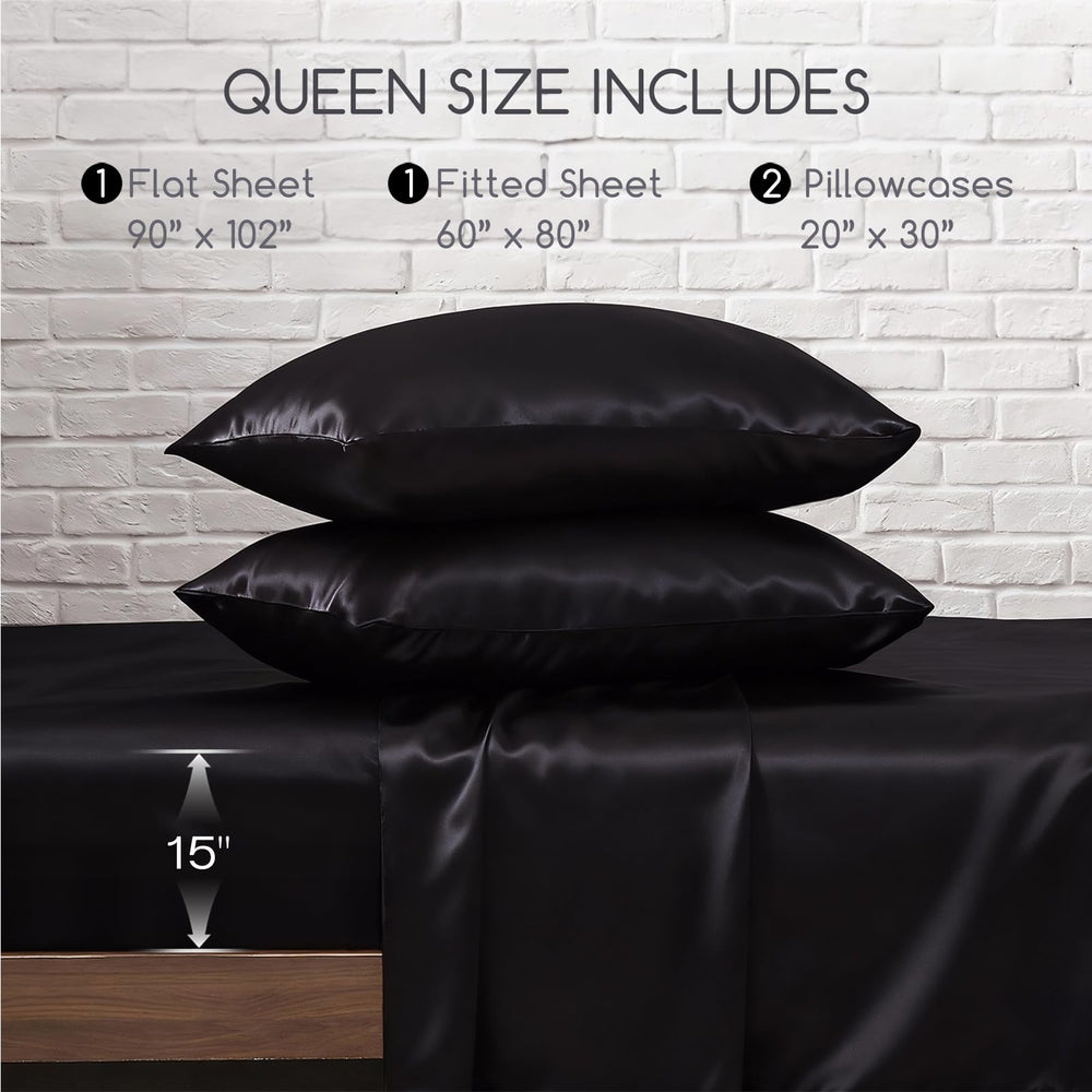 MR&HM ambiente de dormitorio con sábanas negras que realzan la decoración