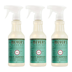 Mrs. Meyer's botella frontal albahaca mostrando etiqueta y diseño práctico