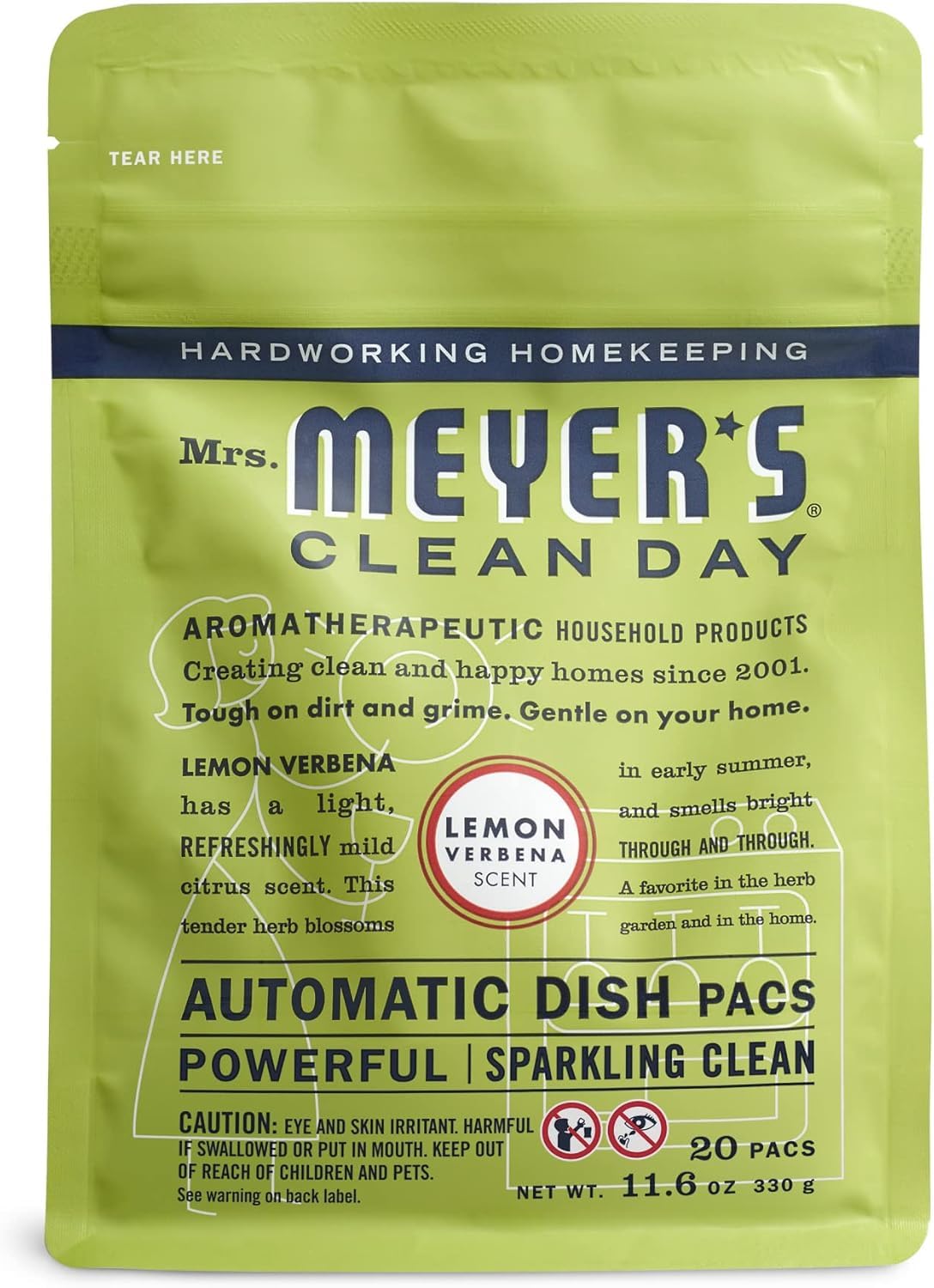 MRS. MEYER'S frente del paquete Lemon Verbena con aroma fresco