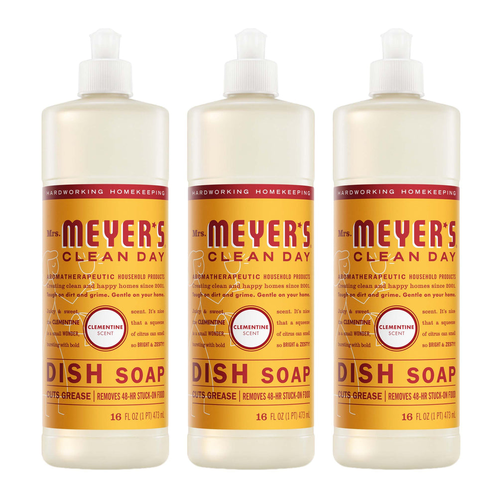 Mrs. MEYER'S botella frontal clementine muestra diseño y capacidad