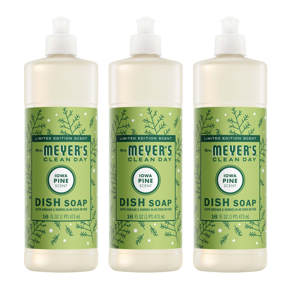 MRS. MEYER'S botella frontal Iowa Pine mostrando diseño y volumen