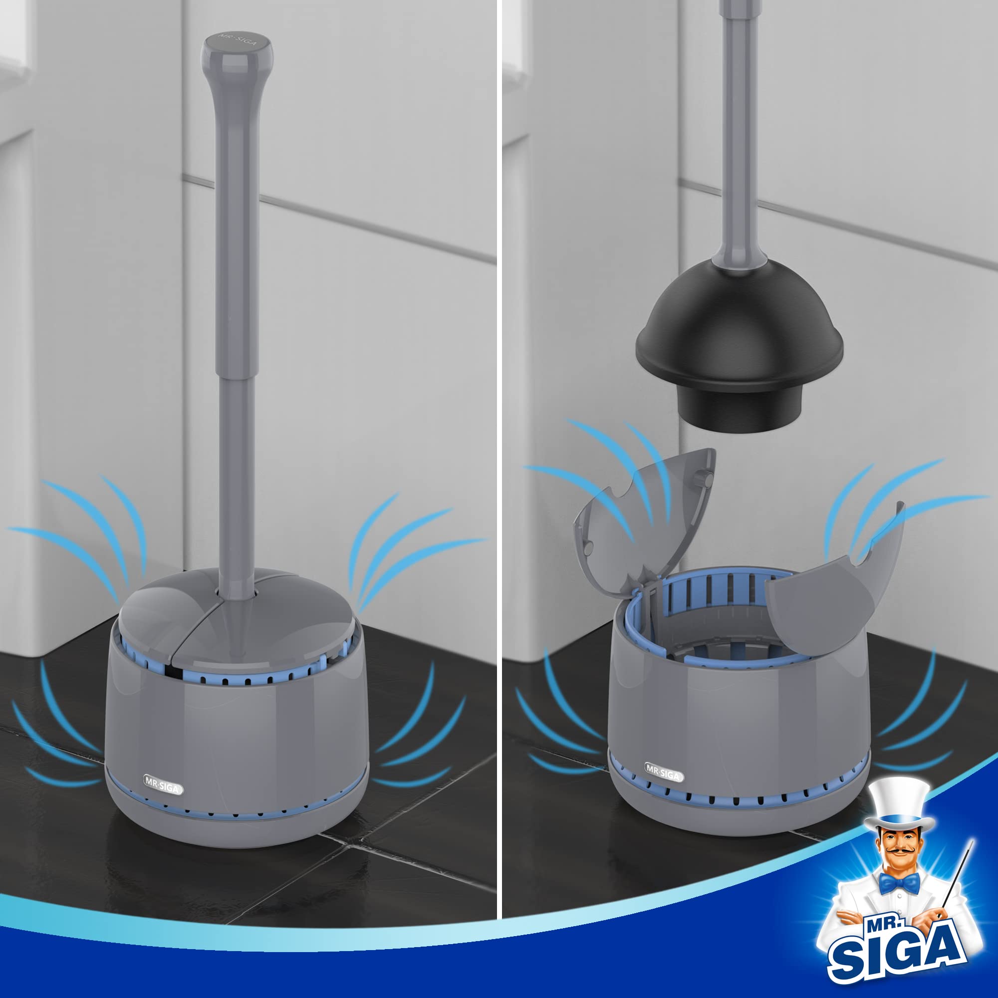 MR.SIGA en baño moderno demostrando discreción y limpieza