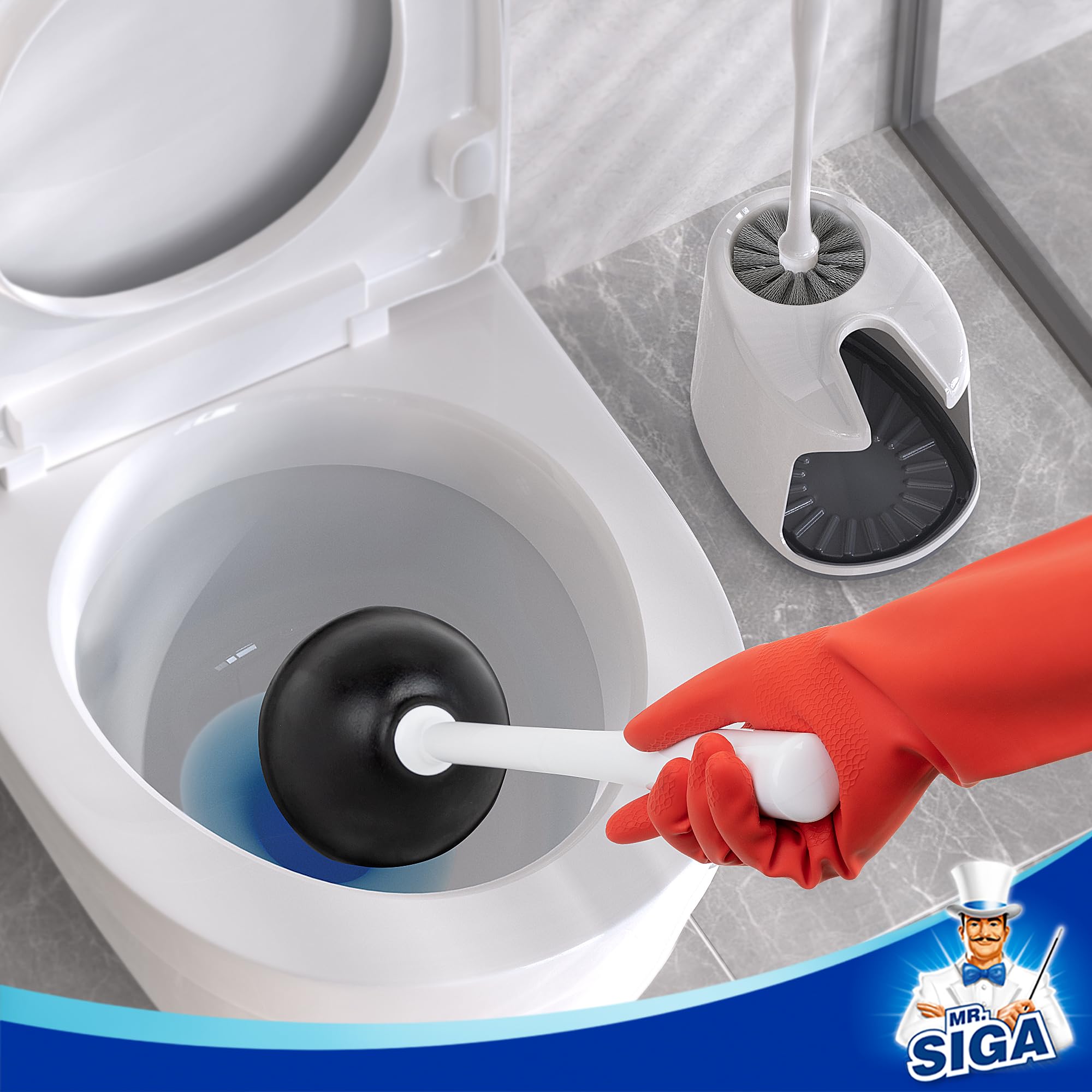 MR.SIGA en entorno de baño moderno que aporta aspecto limpio y organizado