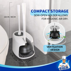 MR.SIGA soporte de doble compartimento para almacenamiento higiénico y orden