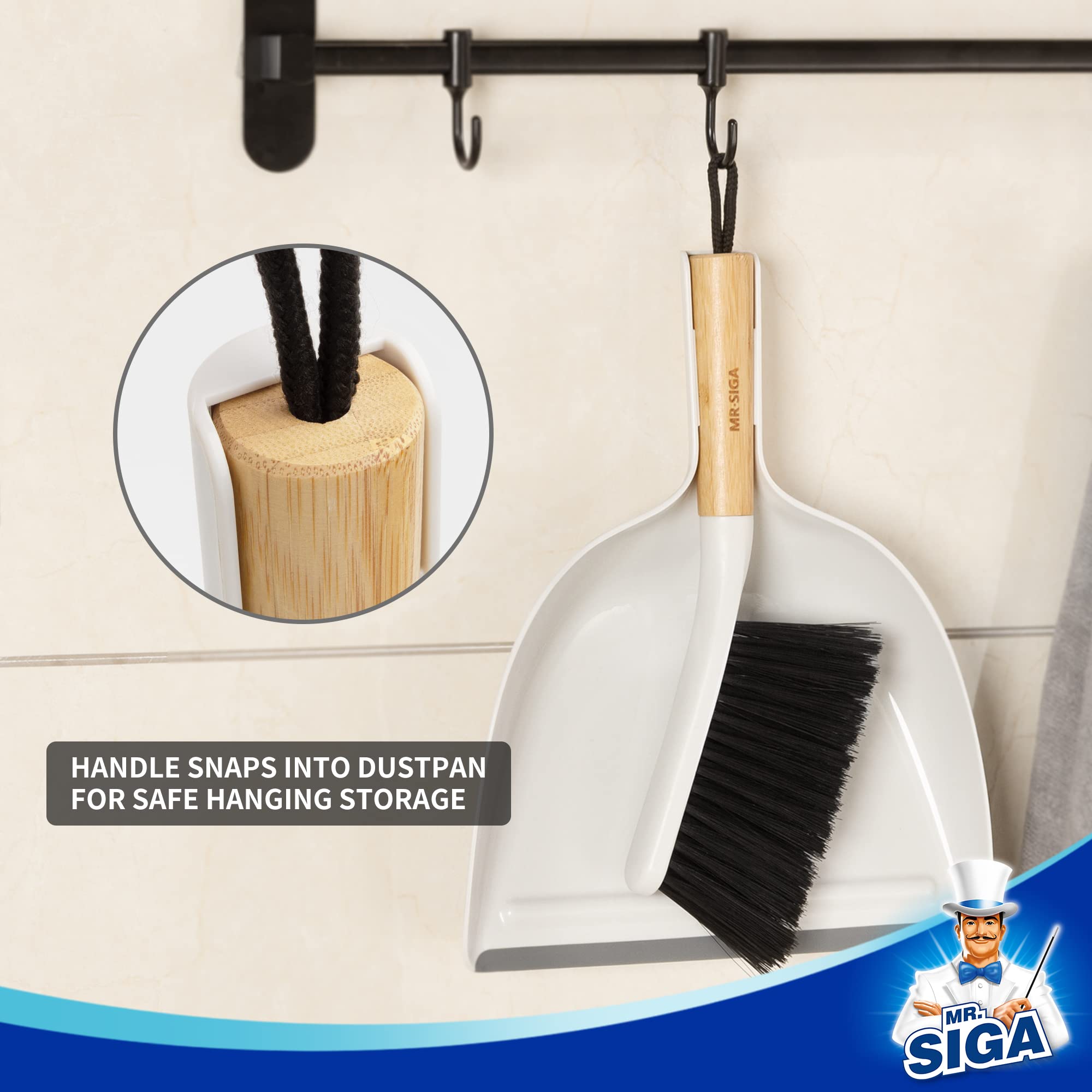 MR.SIGA uso en cocina sobre encimera mostrando limpieza rápida y precisa