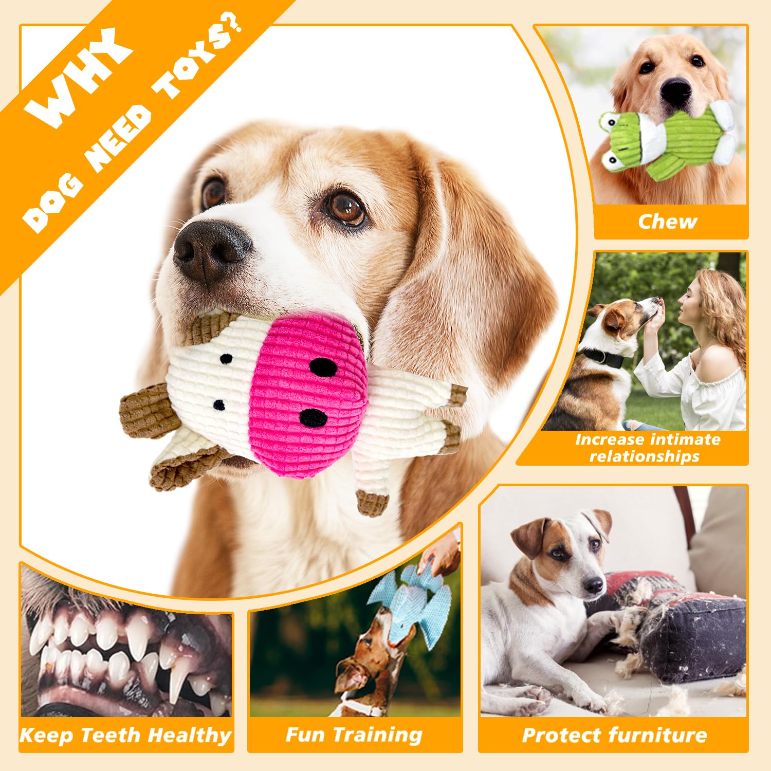 MRSOHRET perro jugando tira del peluche para ejercicio y entretenimiento