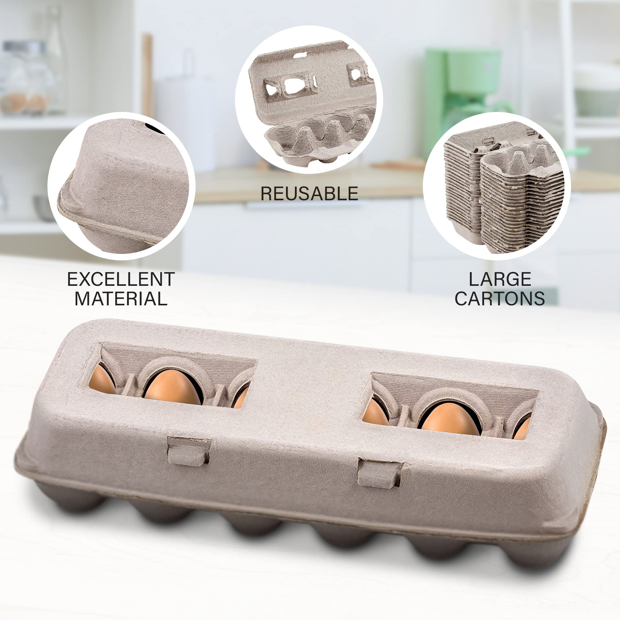 MT Products cartón abierto con huevos sosteniéndolos seguro