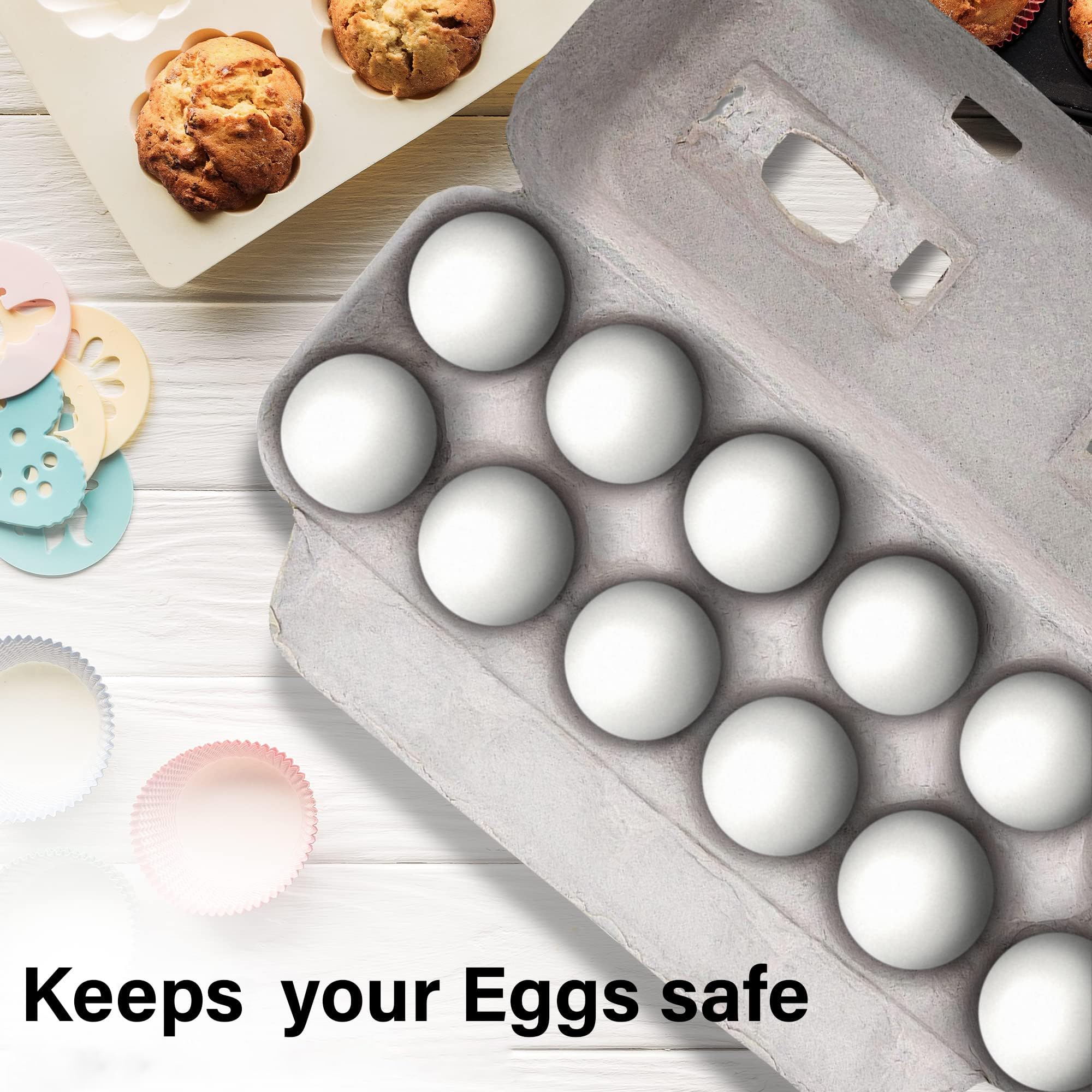 MT Products comparación de tamaño para una docena de huevos