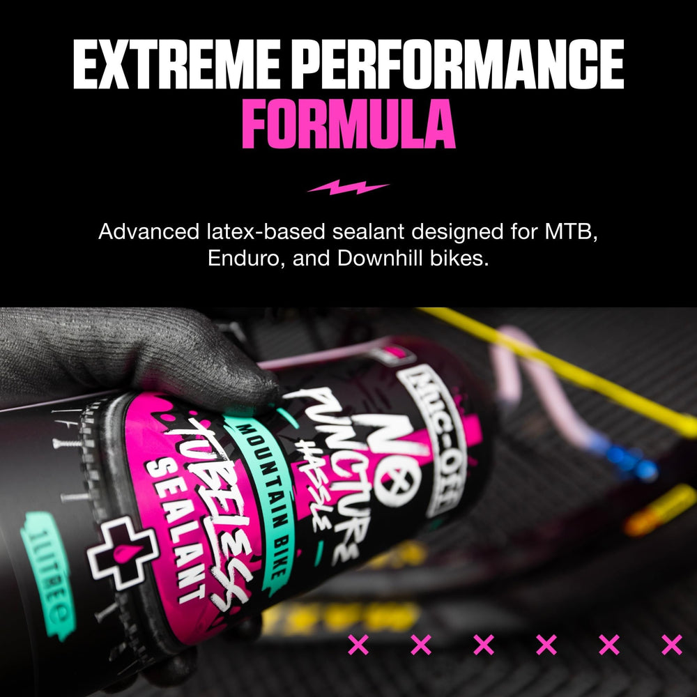 Muc-Off pouch con boquilla encajada en válvula Presta para rellenado rápido