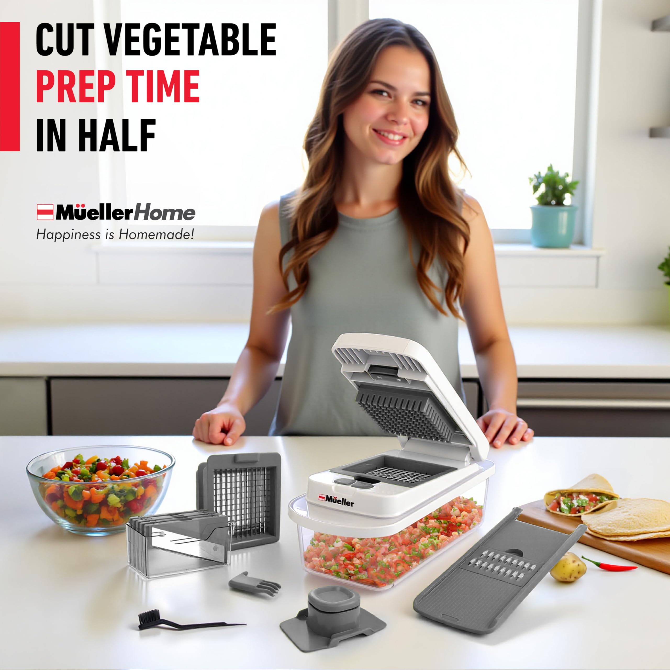 MUELLER HOME contenedor guardando verduras listas para cocinar o conservar