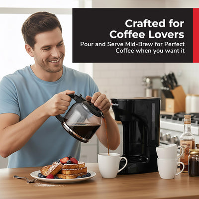 MUELLER HOME carafe lid and handle closeup, comfortable grip benefit