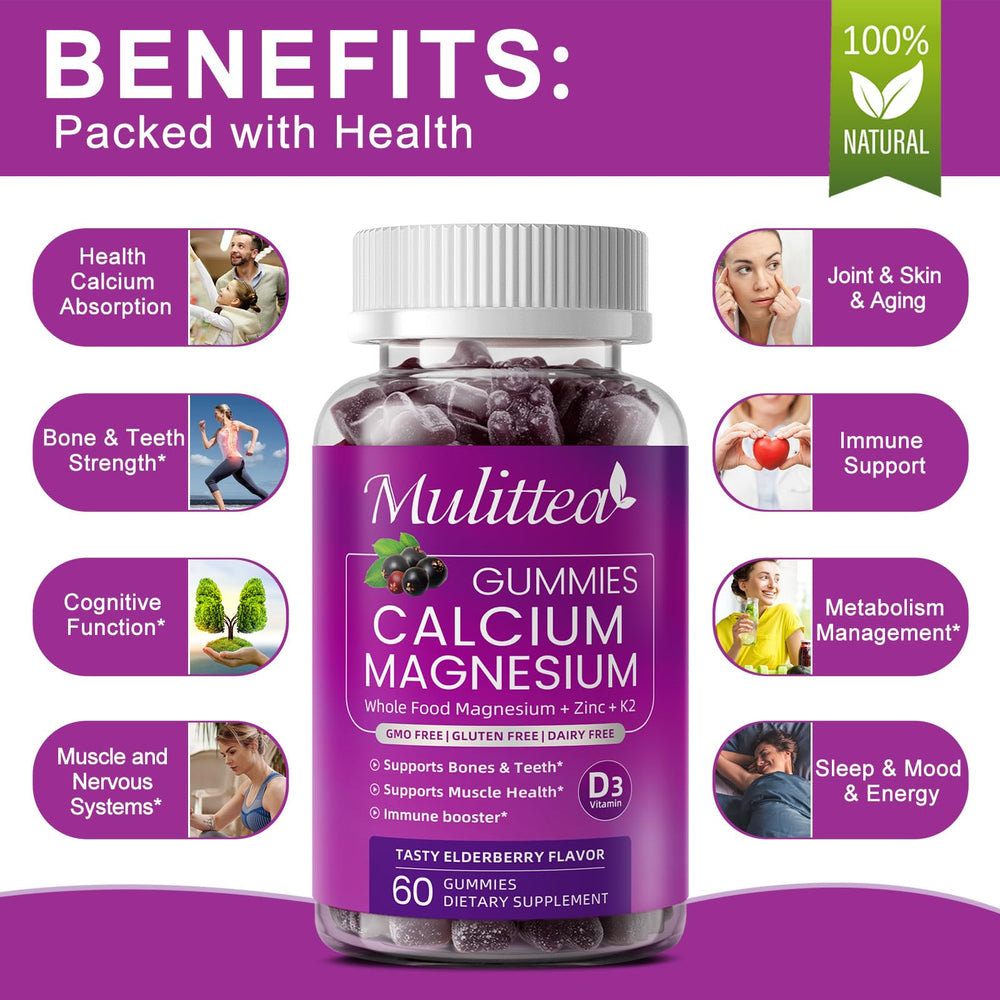 Mulittea gummies in hand to show size and easy-to-take benefit