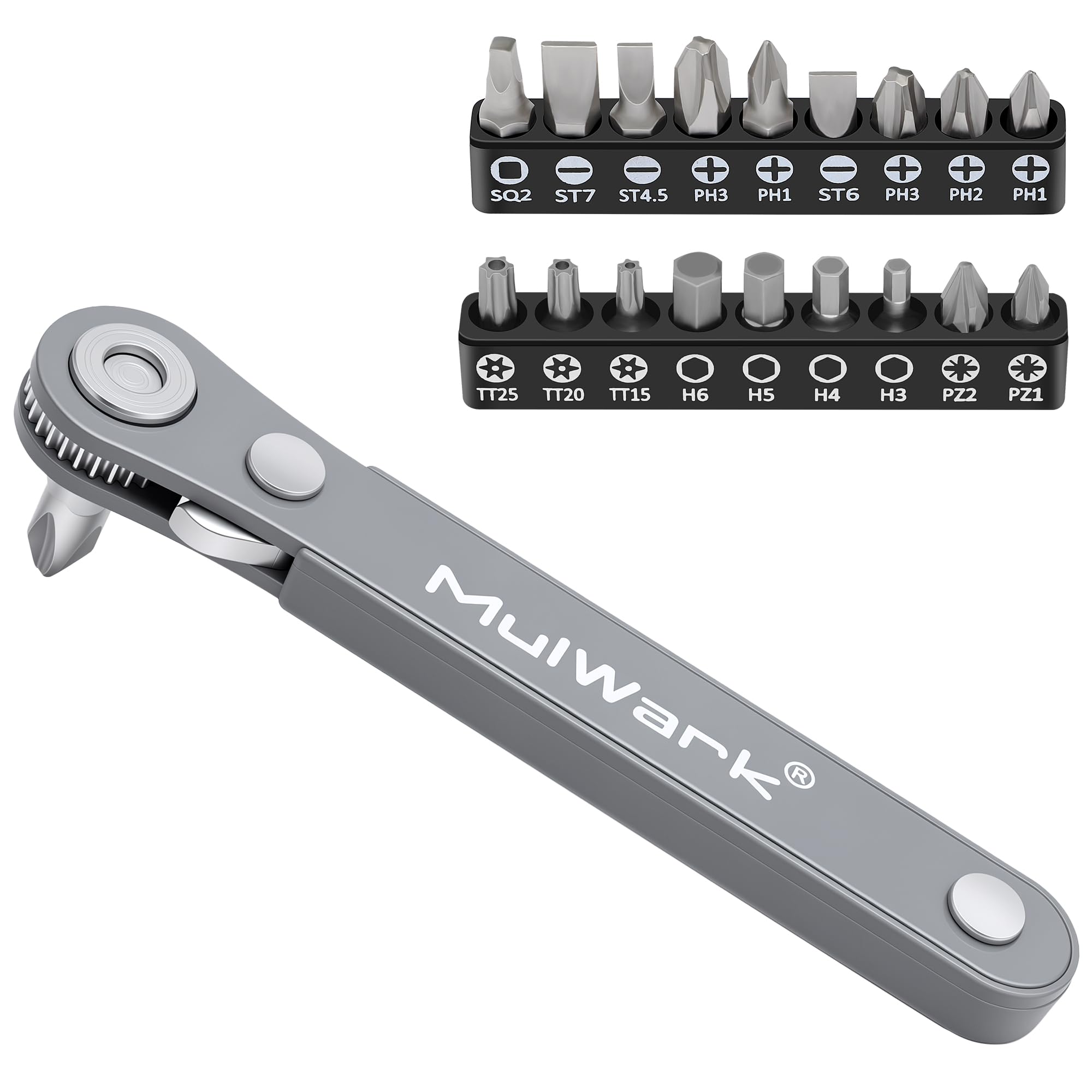 MULWARK mango angular 90° frente mostrando perfil ultra bajo y control cómodo