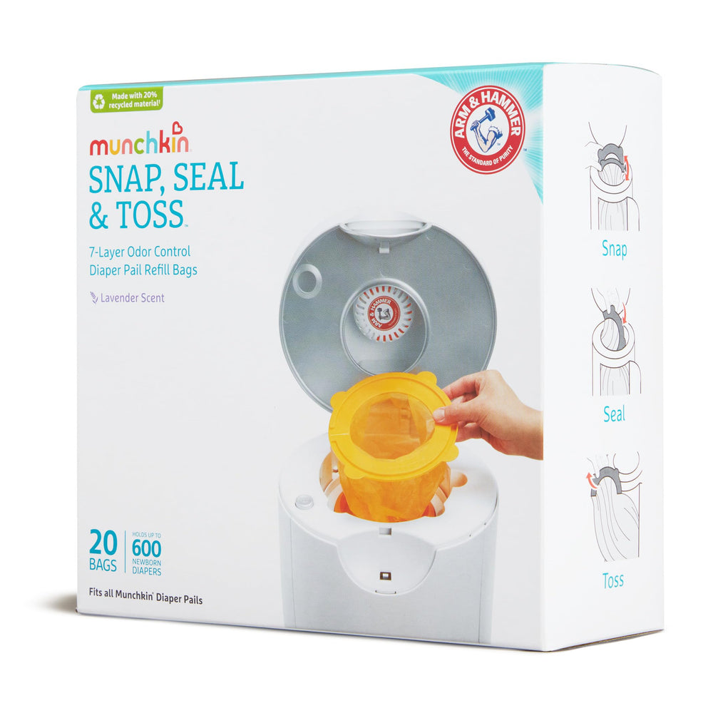Munchkin Arm & Hammer bolsa en habitación de bebé mejorando el olor