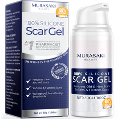 MURASAKI BEAUTY tubo frontal mostrando gel y dosificador, fácil aplicación