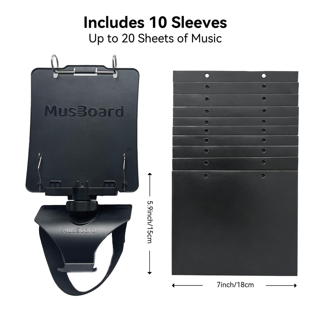 MusBoard FP10 comparación de tamaño junto a una flauta para referencia