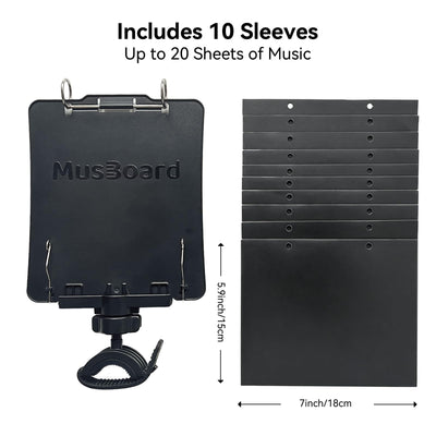 MusBoard TC10C used by marching musician illustrating clear sightlines